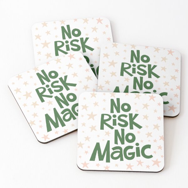 Item preview, No Risk No Magic Starry Typography Poster designed and sold by Matinez Pink.