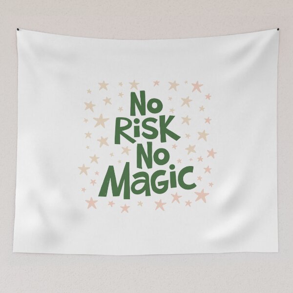 Item preview, No Risk No Magic Starry Typography Poster designed and sold by Matinez Pink.