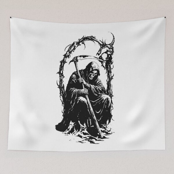 Item preview, Seated Grim Reaper Silhouette Poster designed and sold by Matinez Pink.
