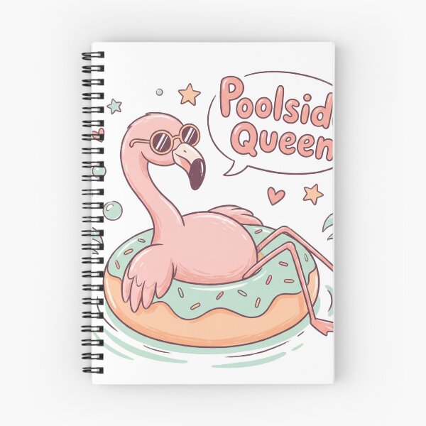 Item preview, Poolside Queen Cute Flamingo Float Illustration designed and sold by Brightberry Studio.