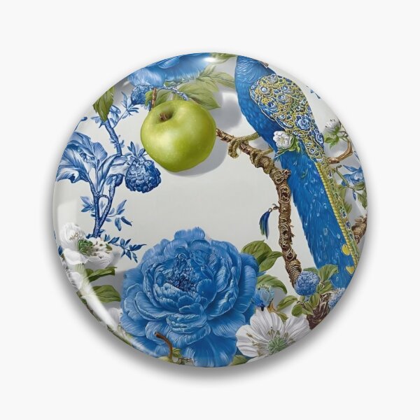 Item preview, Blue Peacock with Apples and Pears pattern designed and sold by CMooreWorx.