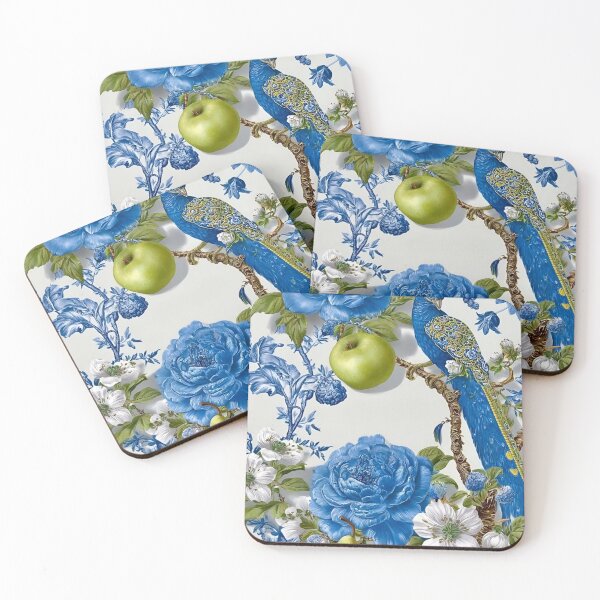 Item preview, Blue Peacock with Apples and Pears pattern designed and sold by CMooreWorx.