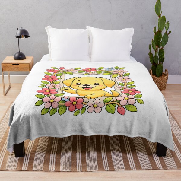 Item preview, Cute Puppy Sticker – Yellow Lab with Flower Frame designed and sold by SoftSproutstu.