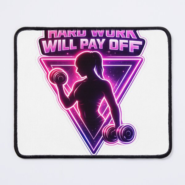Item preview, Hard Work Will Pay Off Neon Gym Fitness designed and sold by Digistore1221.