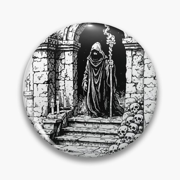 Item preview, Grim Reaper in the Cathedral Gates Poster designed and sold by Matinez Pink.
