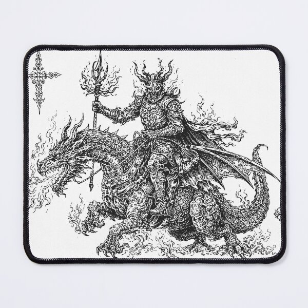 Item preview, Horned Demon Knight Riding a Dragon Poster designed and sold by Matinez Pink.