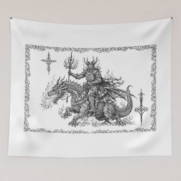Item preview, Horned Demon Knight Riding a Dragon Poster designed and sold by Matinez Pink.