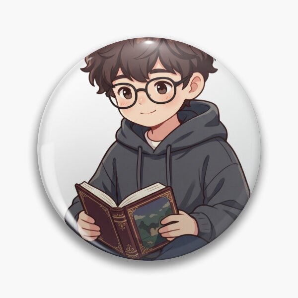 Item preview, Kawaii Book Boy – Cute Anime Reader Aesthetic designed and sold by krishna-artdesigns.