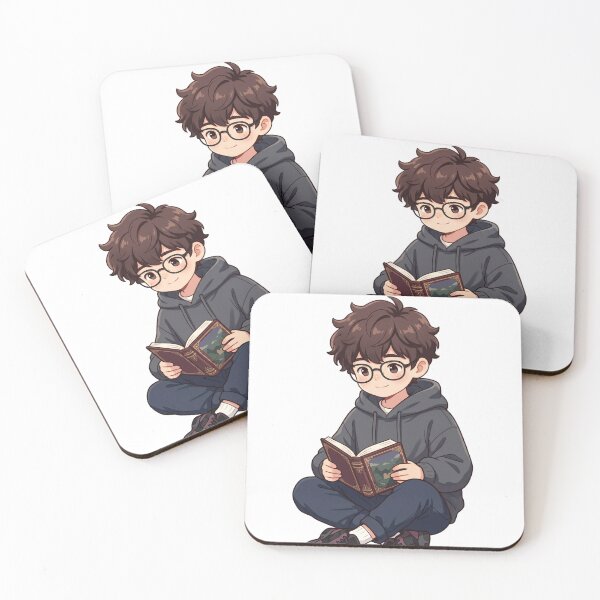 Item preview, Kawaii Book Boy – Cute Anime Reader Aesthetic designed and sold by krishna-artdesigns.