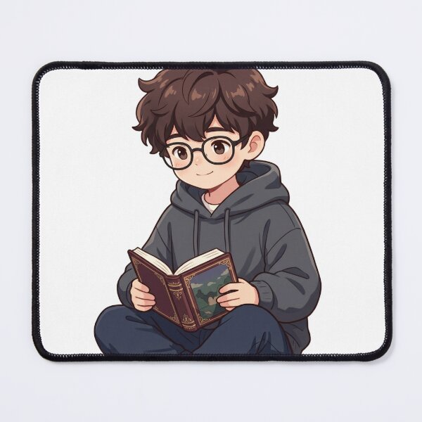 Item preview, Kawaii Book Boy – Cute Anime Reader Aesthetic designed and sold by krishna-artdesigns.