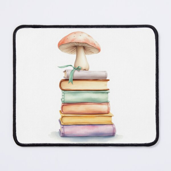 Item preview, Watercolor Mushroom Balanced on Pastel Books designed and sold by Vida e Arte.