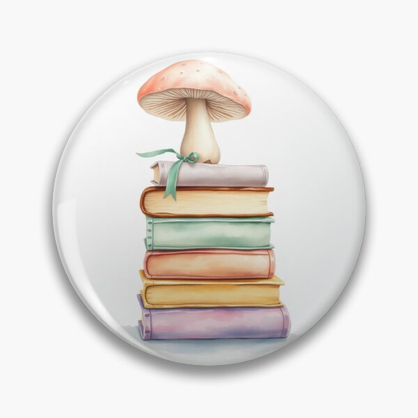 Item preview, Watercolor Mushroom Balanced on Pastel Books designed and sold by Vida e Arte.