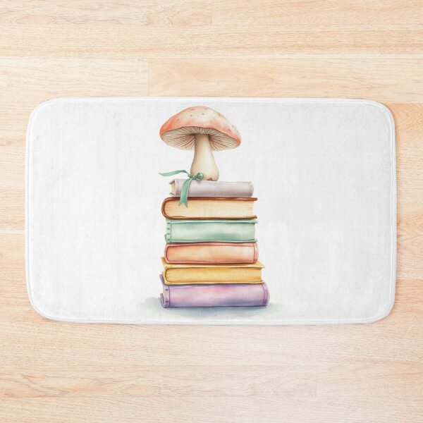 Item preview, Watercolor Mushroom Balanced on Pastel Books designed and sold by Vida e Arte.