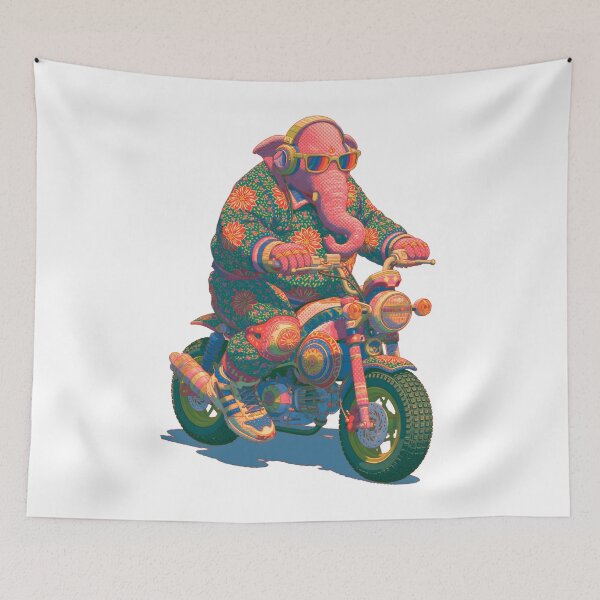 Item preview, Ganesha Chopper Motorcycle Neon Pop Art Biker designed and sold by PANNARUK THAILAND.