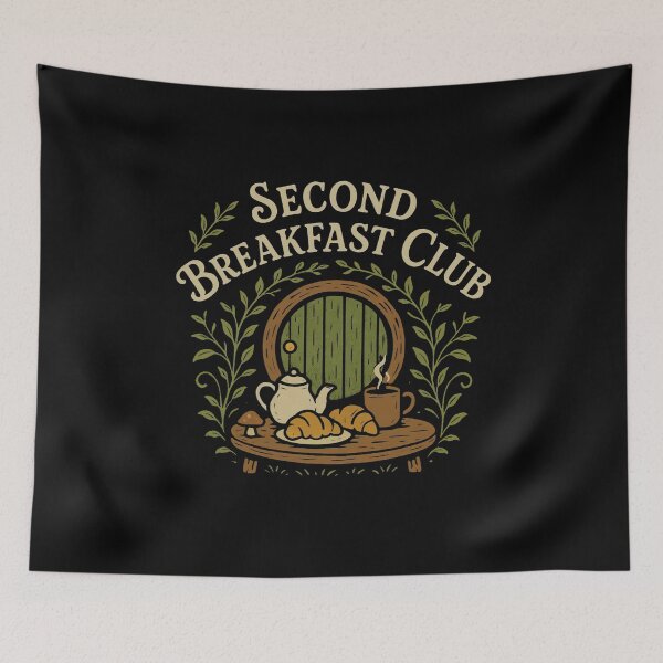 Item preview, Second Breakfast Club Hobbit Fellowship Quote designed and sold by lesqiana.
