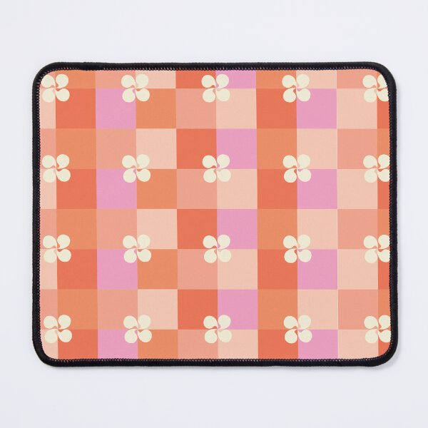 Item preview, Orange & Pink Checkered Floral Pattern | Retro Groovy Flower Design designed and sold by poppet103.