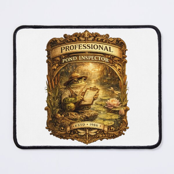 Item preview, TITLE Professional Pond Inspector Vintage Frog Nature Badge Sticker designed and sold by MrDev.