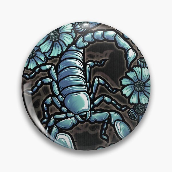 Item preview, scorpion & desert sunflowers (blue) designed and sold by Rumcherry Art.