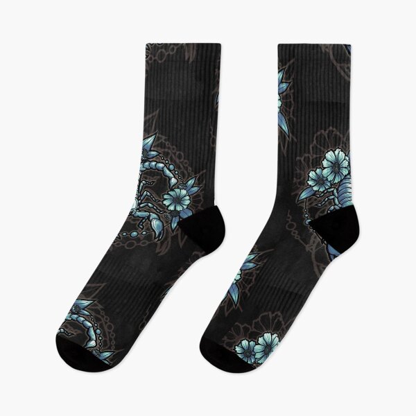 Item preview, scorpion & desert sunflowers (blue) designed and sold by Rumcherry Art.