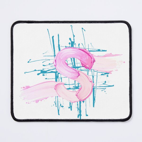 Item preview, Letter S Pink Brushstroke Urban Graffiti Art designed and sold by rich-moda.