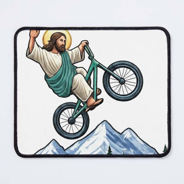 Item preview, Funny Jesus Cyclist designed and sold by yunamaliskova.