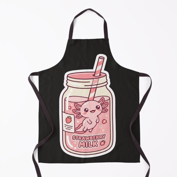 Item preview, Cute Kawaii Axolotl Strawberry Milk Sticker designed and sold by MagsMarC.