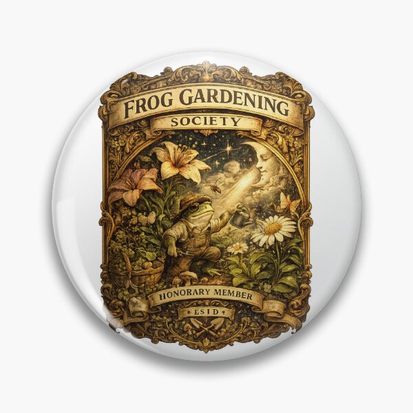 Item preview, Frog Gardening Society Vintage Botanical Frog Garden Badge Sticker designed and sold by MrDev.