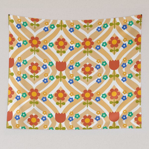 Item preview, 70's Groovy Flower with wavy Pattern designed and sold by shazdesign24.