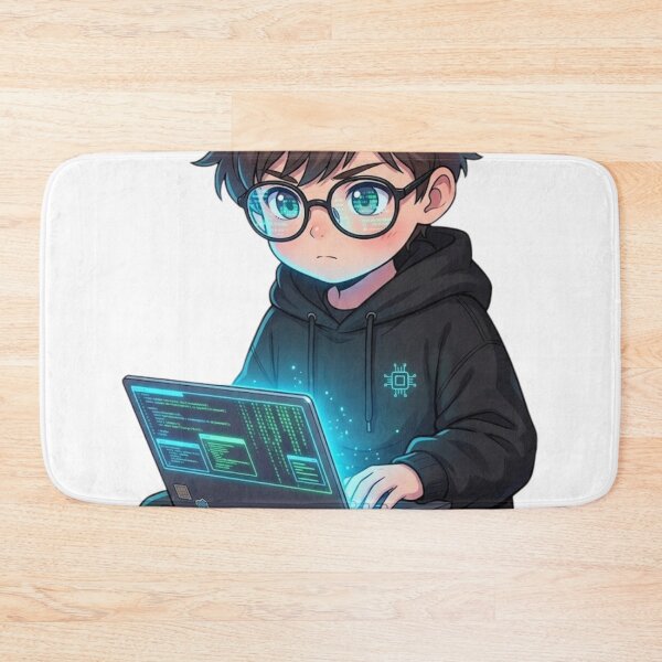 Item preview, Kawaii Coding Boy – Cute Anime Programmer Aesthetic designed and sold by krishna-artdesigns.