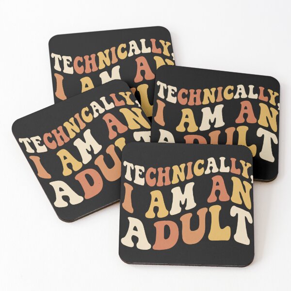 Item preview, Technically I Am An Adult Funny Retro Typography designed and sold by MagsMarC.