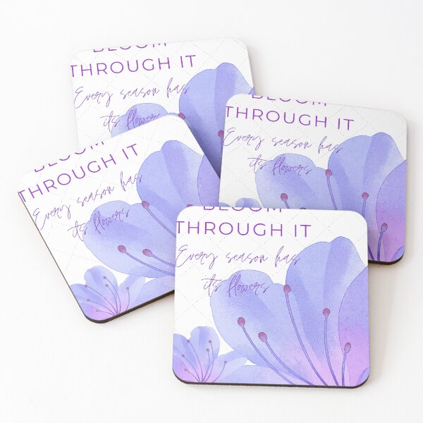 Item preview, Bloom Through It – Purple Floral Motivation designed and sold by Greatimeshop.