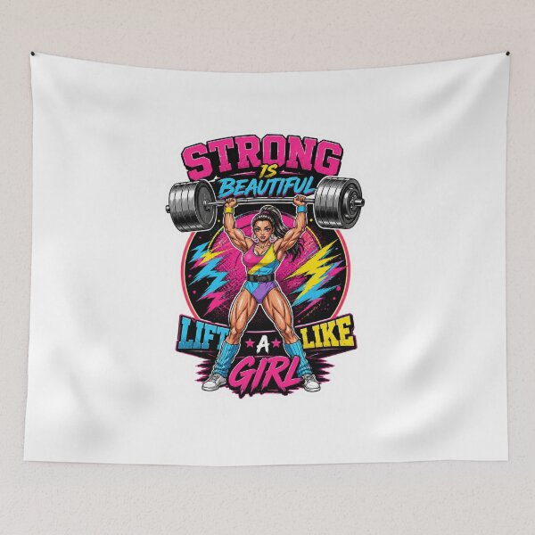 Item preview, Strong Is Beautiful Lift Like A Girl Retro Gym designed and sold by Digistore1221.