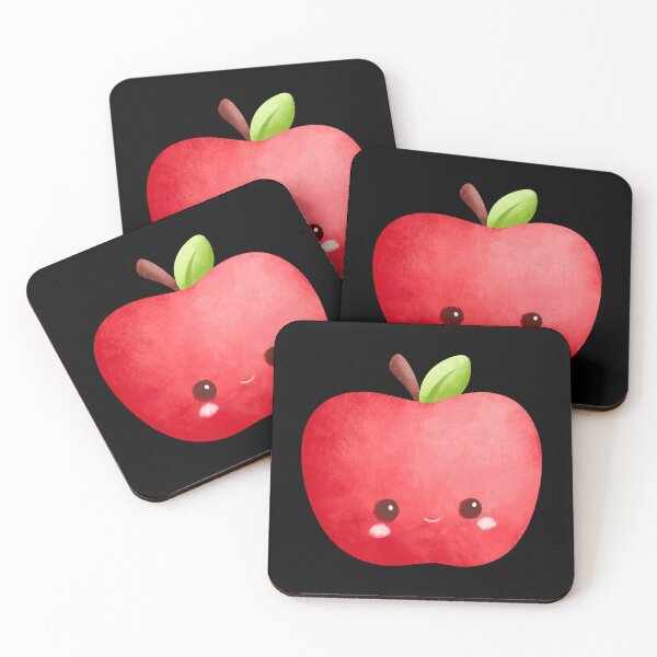 Item preview, Cute Kawaii Watercolor Apple Character Sticker | Adorable Smiling Fruit Illustration designed and sold by FestivityFinds.
