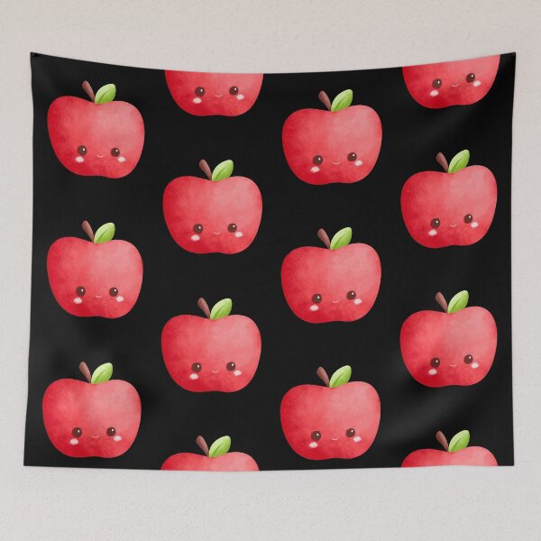 Item preview, Cute Kawaii Watercolor Apple Character Sticker | Adorable Smiling Fruit Illustration designed and sold by FestivityFinds.