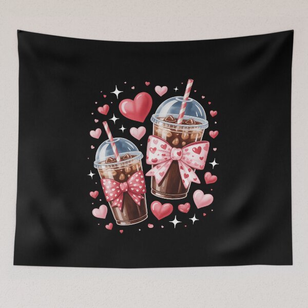 Item preview, Valentines Day Pink Coffee Cups Latte Iced Cream Chocolate designed and sold by SapfireStuArt.