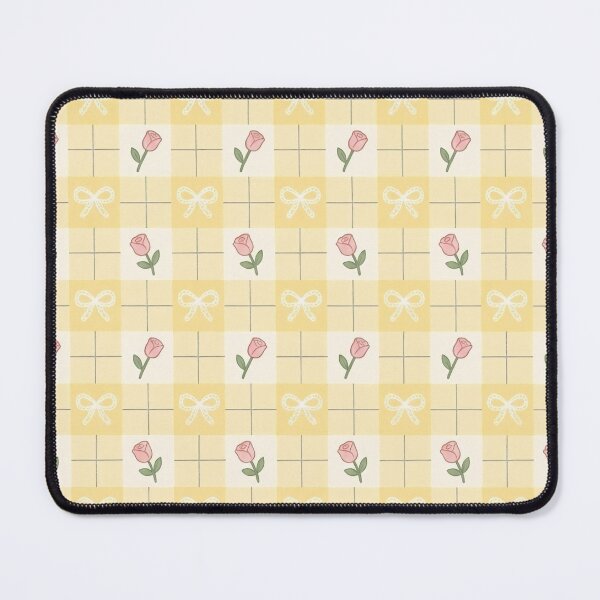 Item preview, Pastel Yellow Gingham Tiny Bows Print designed and sold by Luv4tete.