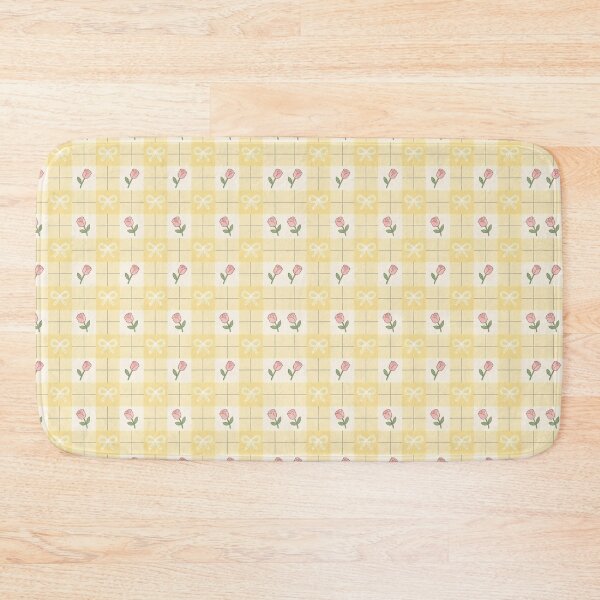 Item preview, Pastel Yellow Gingham Tiny Bows Print designed and sold by Luv4tete.