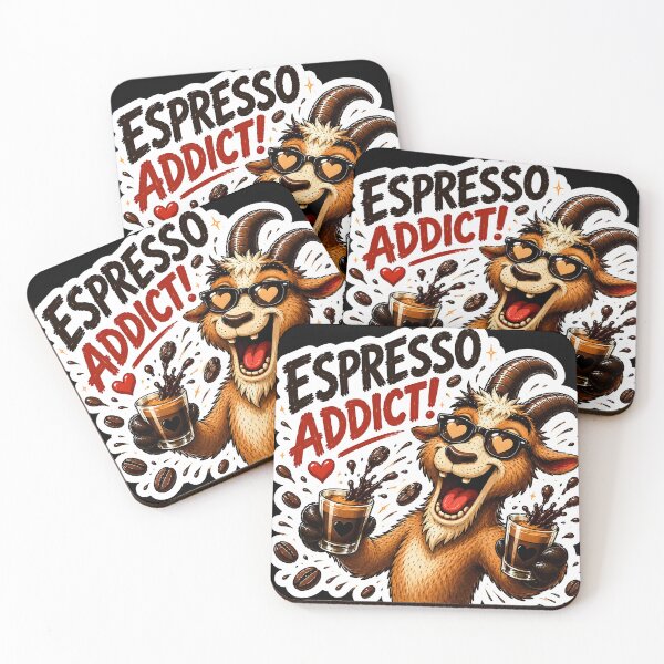 Item preview, Funny Coffee Goat Sticker Pack Vol 1-⁠Espresso Addict Funny Coffee Goat Sticker⁠ designed and sold by Easternpantry.