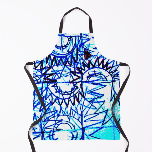 Artikelvorschau, Blumen in intensivem Blau – Psychedelischer Grunge, abstrakte Blumenzeichnung in Buntstifttechnik entworfen und verkauft von MAMA LXXVIII: Art by Marsailhe Milward.