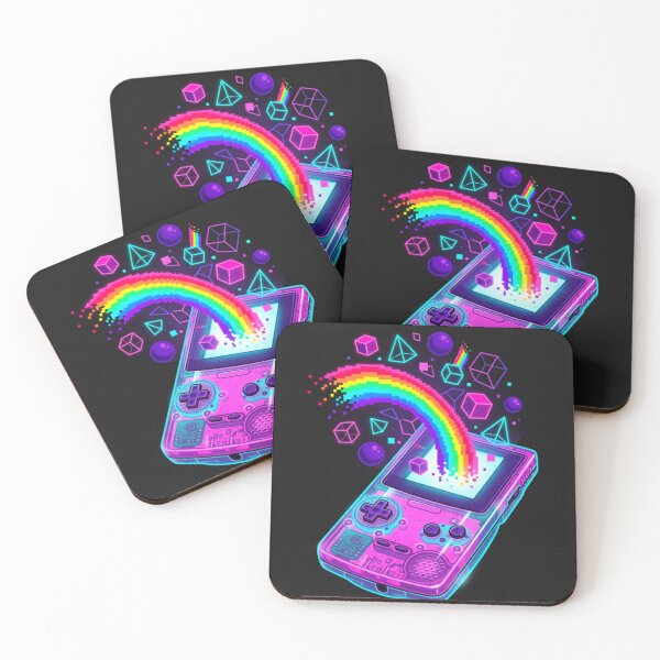 Item preview, Retro Neon Gamer Pixel Rainbow Console designed and sold by MagsMarC.