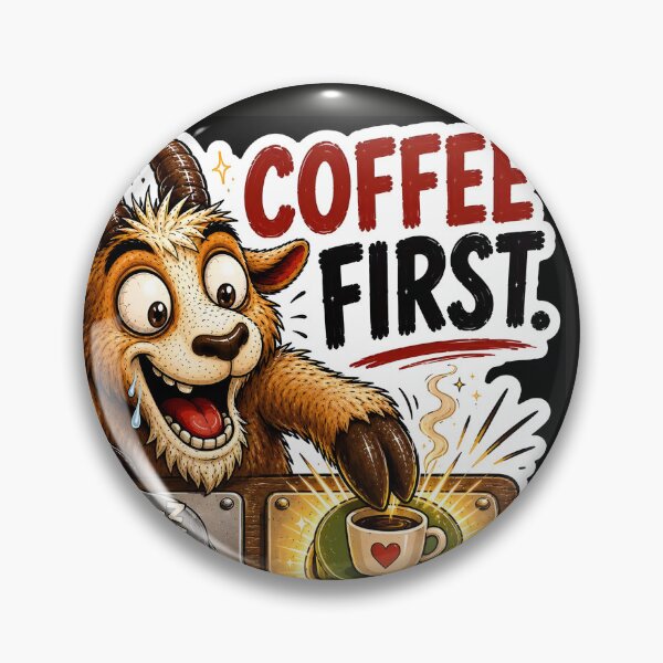 Item preview, Funny Coffee Goat Sticker Pack Vol 1-Coffee First Funny Coffee Goat Sticker⁠ designed and sold by Easternpantry.