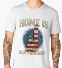 Home is New Hampshire USA US map gift unique fans Proud Strong Support Men's Premium T-Shirt