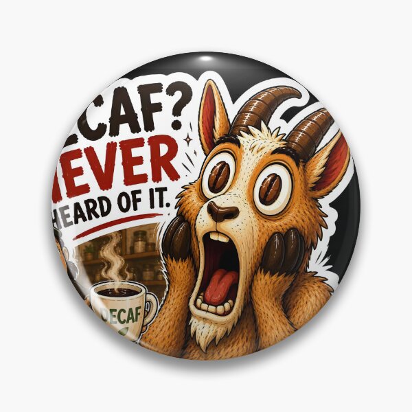 Item preview, ⁠Funny Coffee Goat Sticker Pack Vol 2⁠-Decaf Never Heard Of It Funny Goat⁠ designed and sold by Easternpantry.