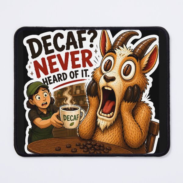 Item preview, ⁠Funny Coffee Goat Sticker Pack Vol 2⁠-Decaf Never Heard Of It Funny Goat⁠ designed and sold by Easternpantry.