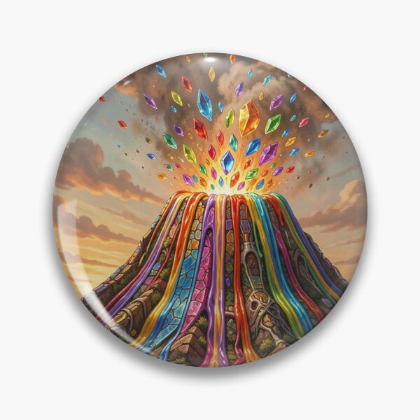 Item preview, Rainbow Gem Volcano Eruption Fantasy Landscape designed and sold by Pioneer Spirit Market.