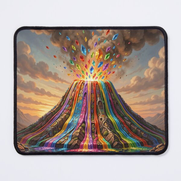 Item preview, Rainbow Gem Volcano Eruption Fantasy Landscape designed and sold by Pioneer Spirit Market.