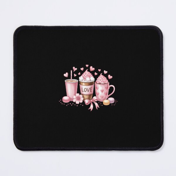Item preview, Valentines Day Pink Coffee Cups Latte Iced Cream Chocolate designed and sold by SapfireStuArt.
