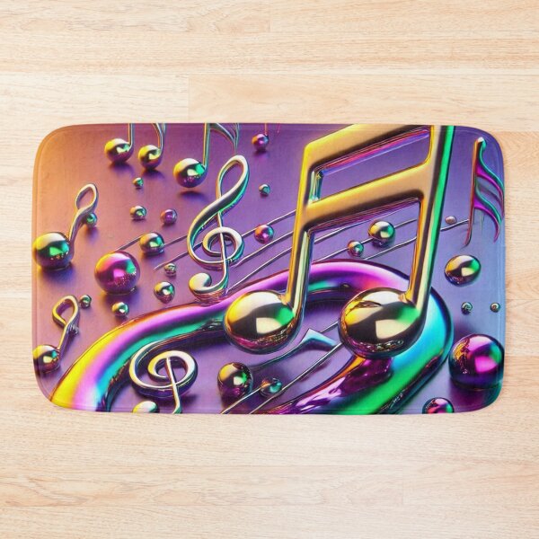 Item preview, Iridescent Liquid Music Notes Flowing on Purple Gradient designed and sold by Pioneer Spirit Market.