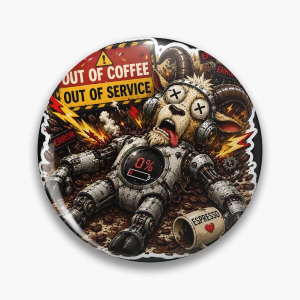 Artikelvorschau, Lustiges Kaffeeziegen-Sticker-Set Vol. 2 – Kaffee aus, Service aus entworfen und verkauft von Easternpantry.