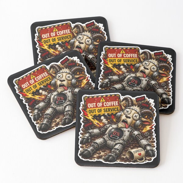 Item preview, ⁠Funny Coffee Goat Sticker Pack Vol 2⁠-Out Of Coffee Out Of Service Goat designed and sold by Easternpantry.